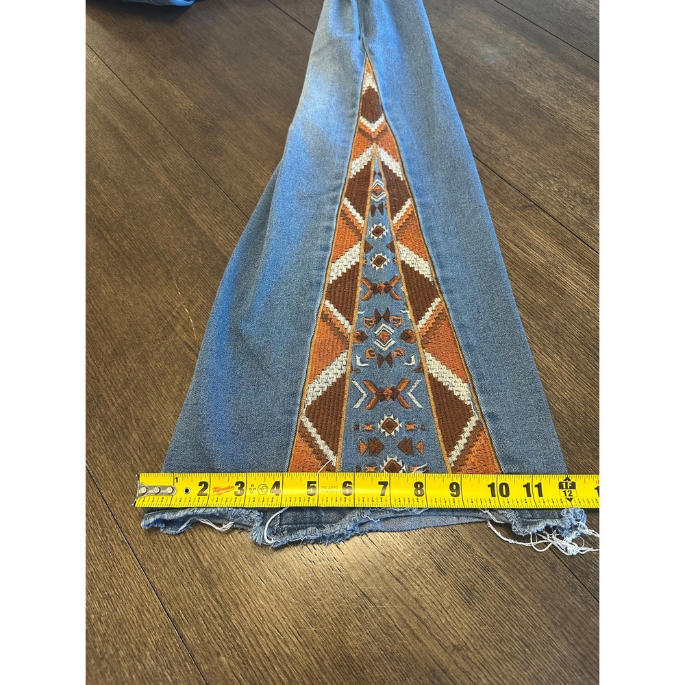 EST 1946 Denim Flare Jeans Embellished Boho Geometric Print Plus Size 18W - Picture 3 of 8